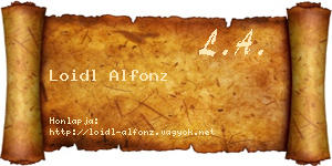 Loidl Alfonz névjegykártya